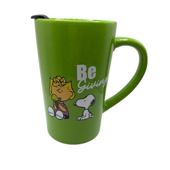 Peanuts Ceramic Travel Mugs/M1Cups Set Of 4 With Lids Inspiration Cartoon Snoopy - Picture 10 of 12